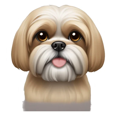 Solid tan  Shih Tzu dog with no eyes sticker