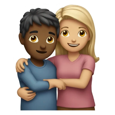 a boy and a girl hugging  sticker