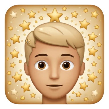 Quiero un emoji con el rostro de Félix de straykid, pero con los ojos más rasgados y con corazones, estrellas y destellos de luces alrededor y que sobre su cabeza diga te amo Josefa con letras modernas sticker