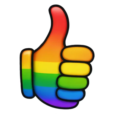Rainbow thumbs up sticker