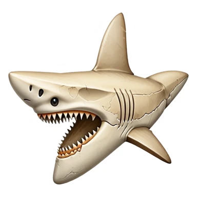 Shark tooth bone fossil sticker
