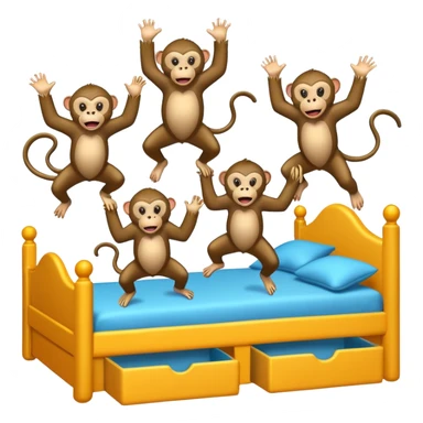 Cinco monitos salta en la cama uno se cayó se golpeó la cabeza mamá llamo al doctor ye le doctor dijo no más monos saita em la cama sticker