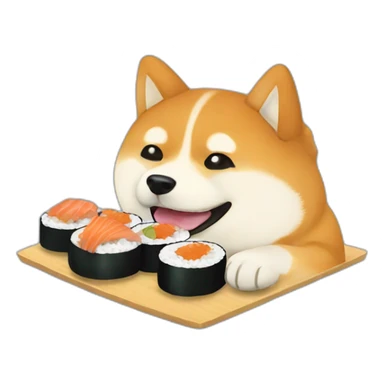 Shiba Inu having sushi sticker