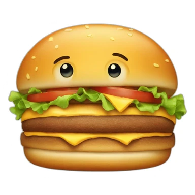 sad burger face sticker