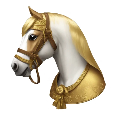 Gilded saddle vintage piebald horse face gilded robes sticker