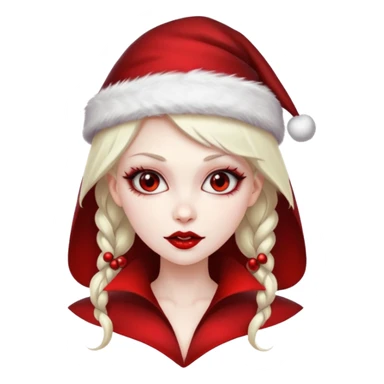 sexy vampire girl with Christmas hat sticker