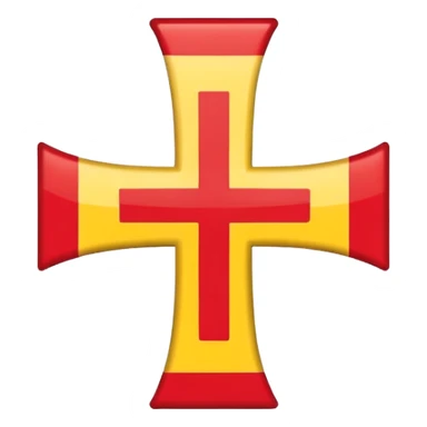 create a flag where the layout is like georgian one big cross for corner. the big cross i want is yellow  sticker