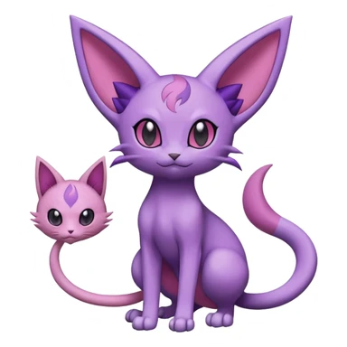Purrloin-Espeon-Skitty-Pokémon-Fakémon-hybrid-creature (full body) sticker