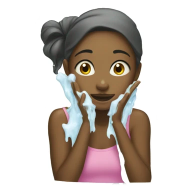 girl washes her face sticker