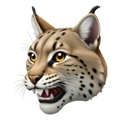 Bobcat head side view with fangs facing right sticker