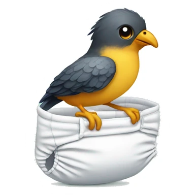 Bird in a diaper  sticker