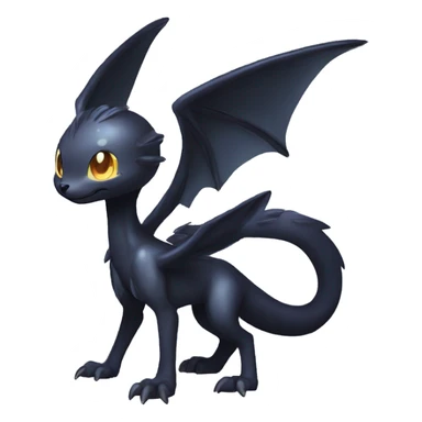 Cute cool shiny fantasy dark-shadow-themed animal hybrid Fakemon full body sticker