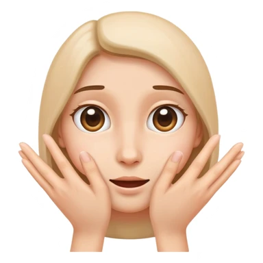 face peeking through hands, playful expression sticker