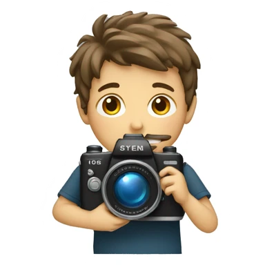 Boy with camera sticker