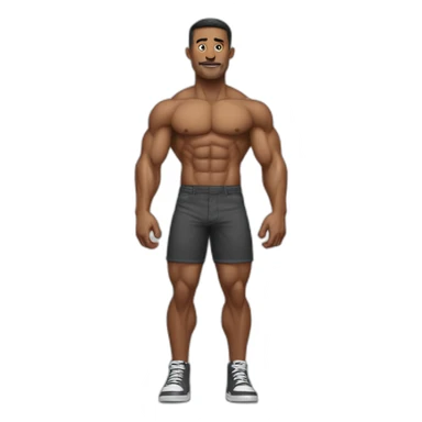 Muscled guy thin legs sticker