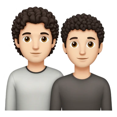 Two dark curly headed white guys together sticker