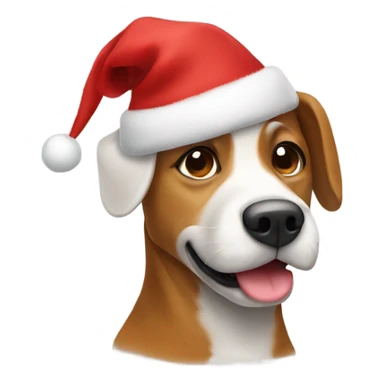 Dog with Christmas hat sticker