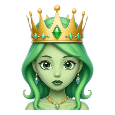 alien princess, bold, crown sticker