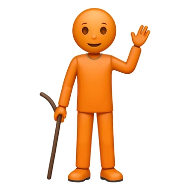 Orenge sticfigüre sticker