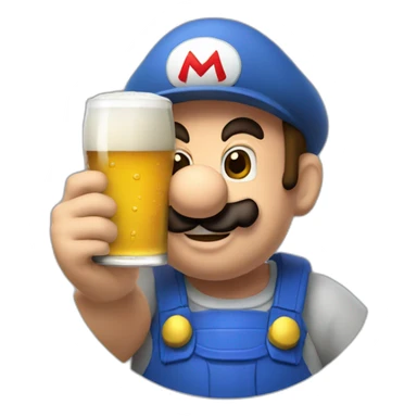 Mario who drinks a beer. sticker