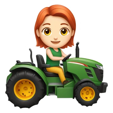 Fendt mit hopperla in dem ein mädchen mit roten Haaren sitzt sticker