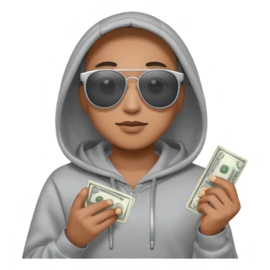 hoodie, sunglasses, money ALL SILVER sticker