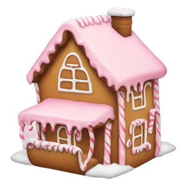 Pink frosted gingerbread house sticker