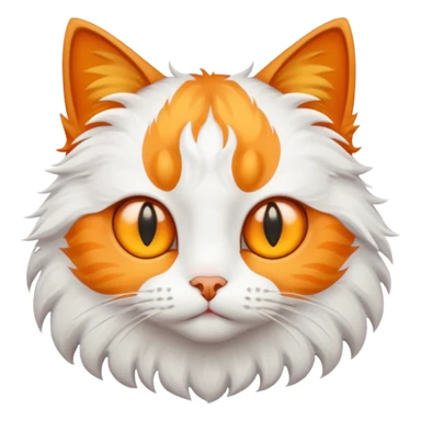 a cat that is a mixture of white and orange, with yellow eyes sticker