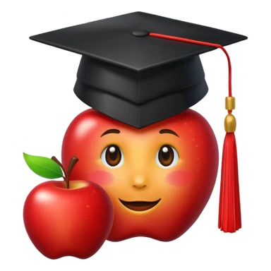 black grad cap apple emoji sticker
