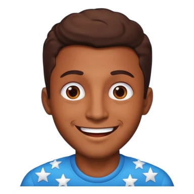 A brown skin man with stars in his eyes sticker
