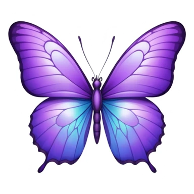 Purple butterfly with sharp ends on each wing sticker