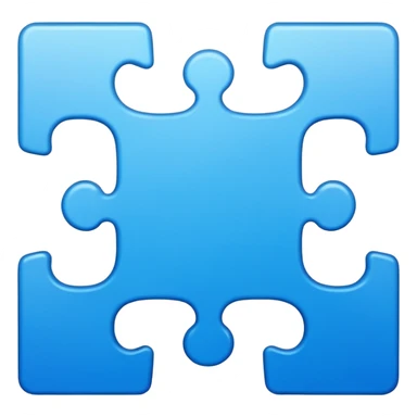 puzzle piece emoji in blue professional design for business presentation, clean edges, modern corporate aesthetic sticker