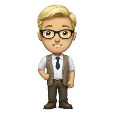 White boy with glasses dressed as a journalist  sticker