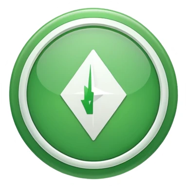 make me a emoji with green circle with a white arrow gonig up sticker