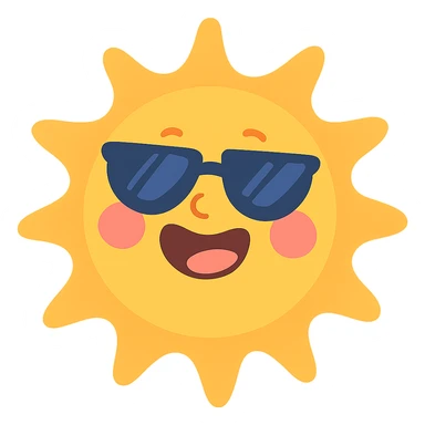 smiling sun with sunglasses sticker