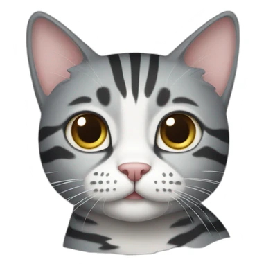 gray striped cat with white spots sticker