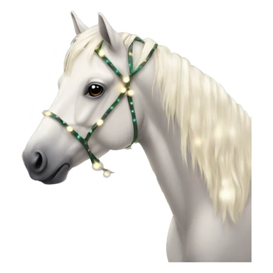 Creme horse with pretty Christmas lights  sticker