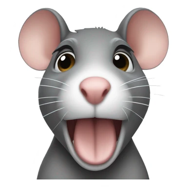 Rat wearing bob haircut and big lips sticker