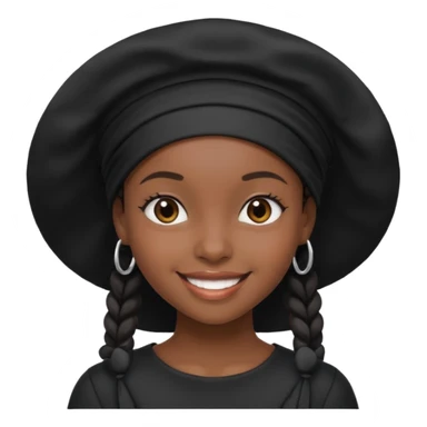 Black girl with black bonnet and black top on sticker