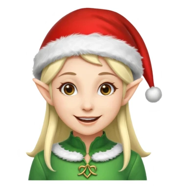 A female elf with santa hat sticker