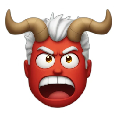 guy with horns very angry and red skin sticker