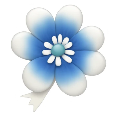 Blue flower bow sticker