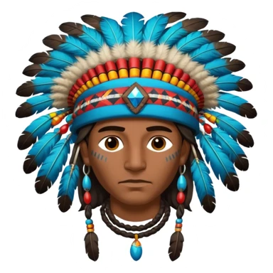 Dark-skinned male, Native American-style hat sticker
