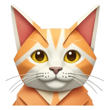cat smiling origami saumon sticker