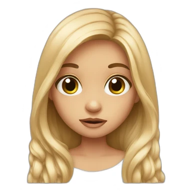 Big eyes girl long hair sticker