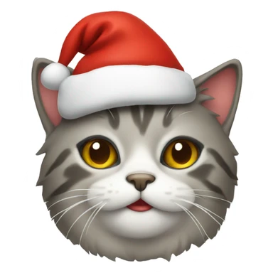 cat with christmas hat sticker