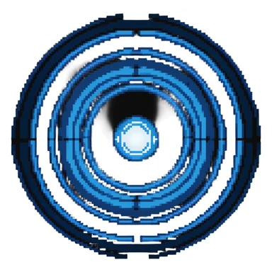 Glowing blue orb with expanding circles, color #3b82f6 with lighter glow, concentric circles pattern, expansion indicator, subtle energy effect, 32x32 pixels sticker