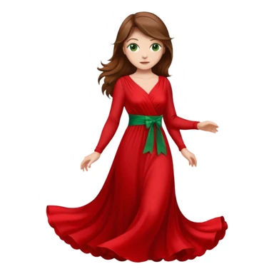 Handmaid woman with brown hair and green eyes. Wearing all red sticker