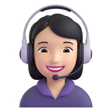 AI voice receptionist with headset, smiling sticker