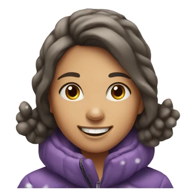 smiling girl in winter snow sticker